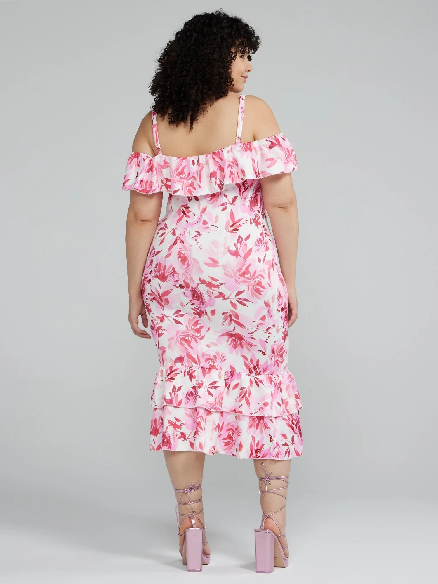 Fashion To Figure - Off Shoulder Floral Print Bodycon Dress