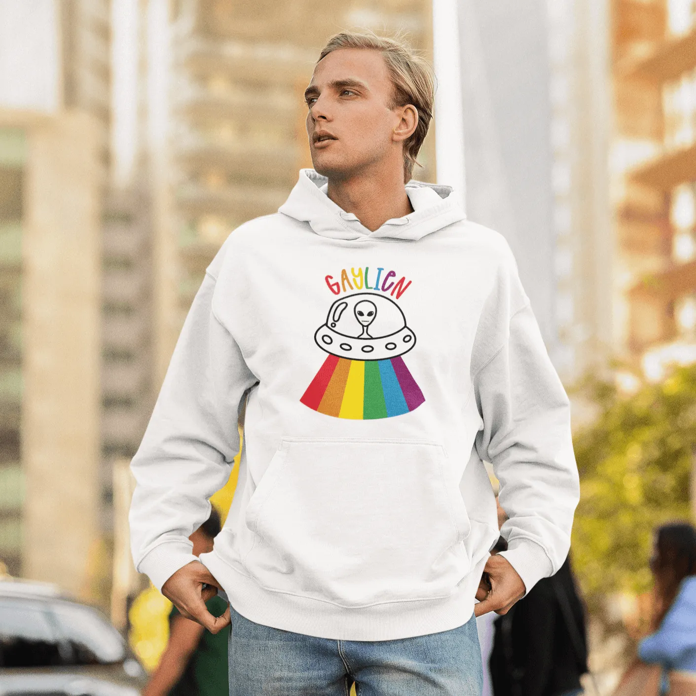 Gaylien Rainbow Hoodie | LGBT  Merch | Unisex Gay Pride Hoodie