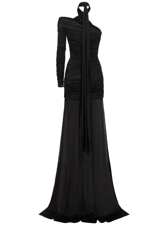 Giuseppe Di Morabito   Stretch jersey asymmetric mini dress 