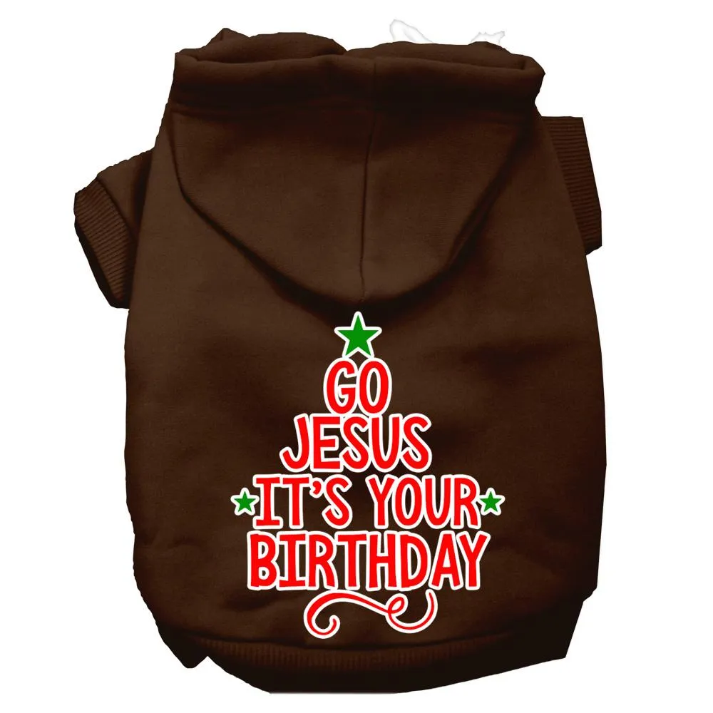 Go Jesus Screen Print Dog Hoodie Brown Xs (8)
