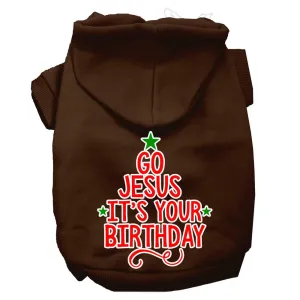 Go Jesus Screen Print Dog Hoodie Brown Xs (8)