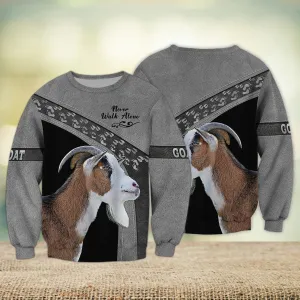 Goat Multicolor Option Never Walk Alone 3D Full Print Christmas Sweatshirt
