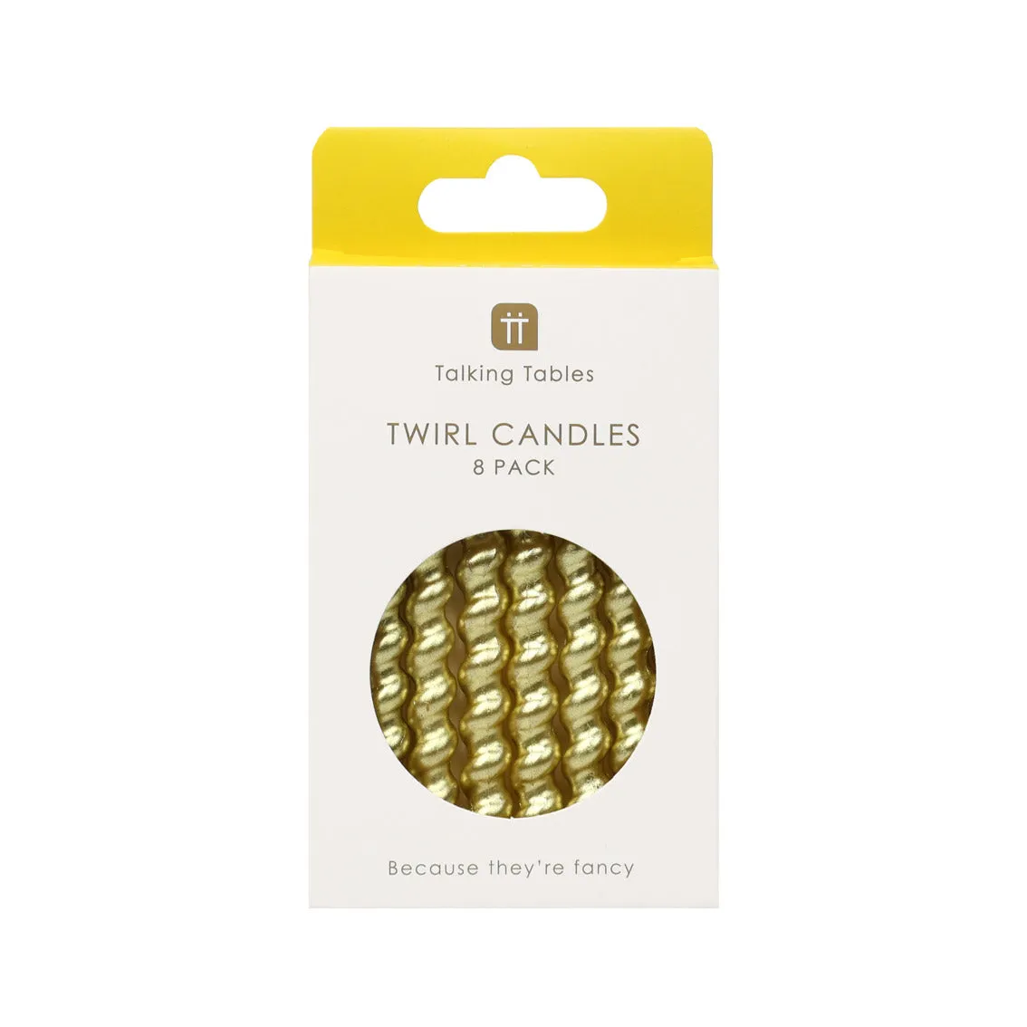 Gold Twirl Birthday Candles - 8 Pack