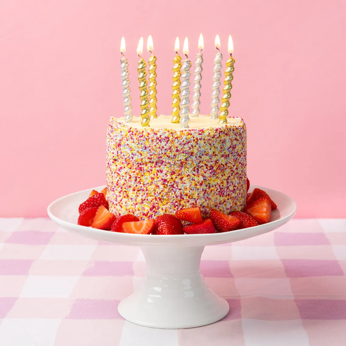 Gold Twirl Birthday Candles - 8 Pack