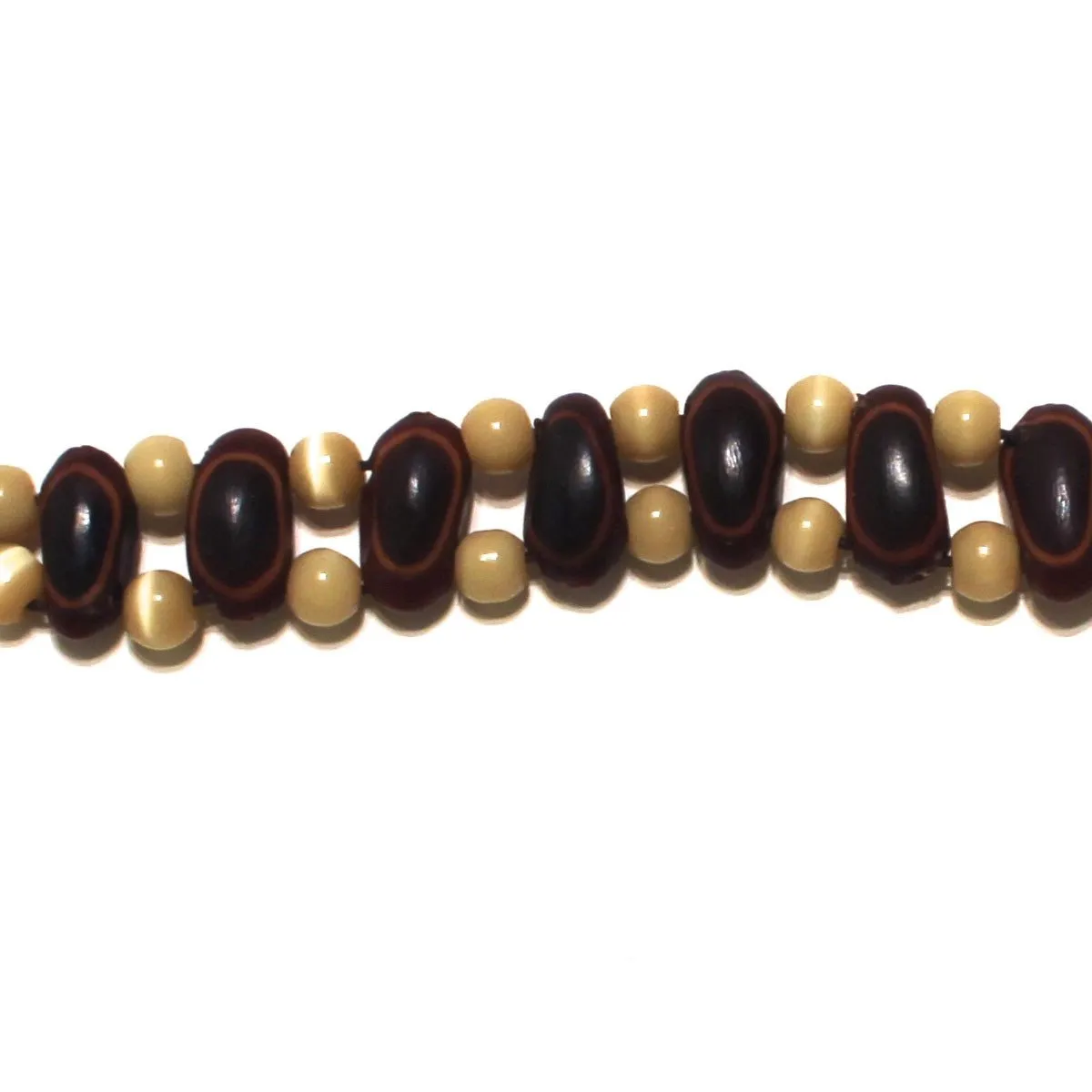 Guanacaste Rainforest Seed and Caramel Crystal Bracelet - Natural Artist