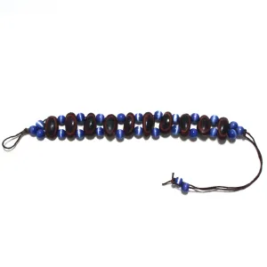Guanacaste Rainforest Seed and Royal Blue Crystal Bracelet - Natural Artist