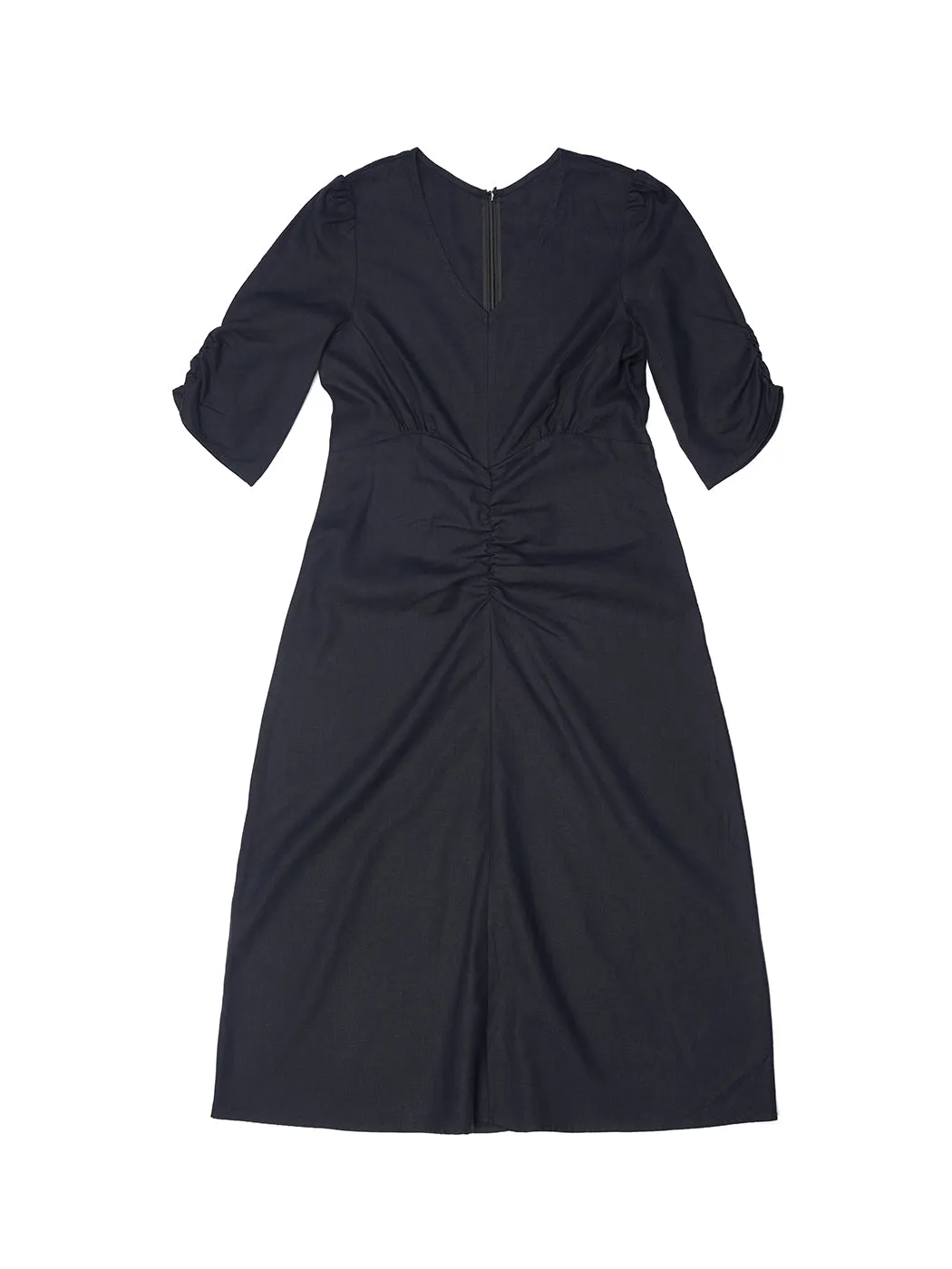 Hemp & Recycled Polyester Shirred Dress