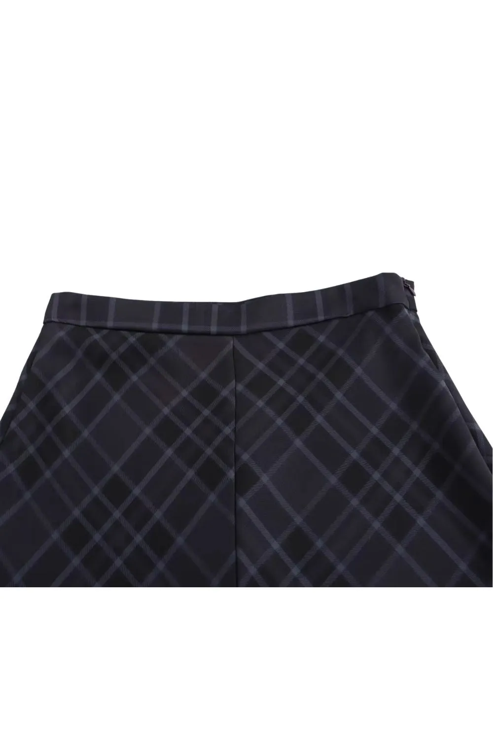 'Heres ' Fitted Plaid Midi Skirt with Fishtail Hem