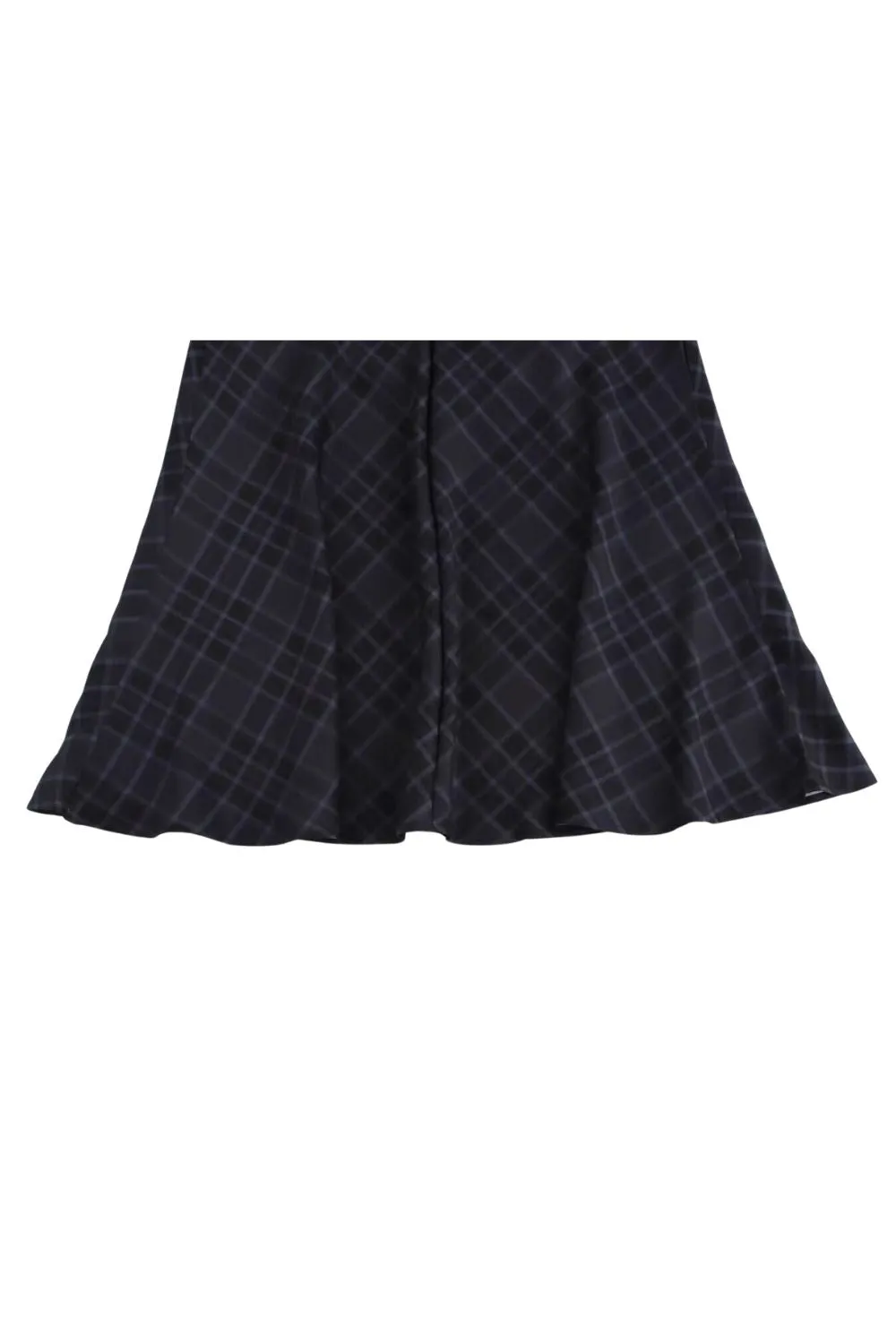 'Heres ' Fitted Plaid Midi Skirt with Fishtail Hem