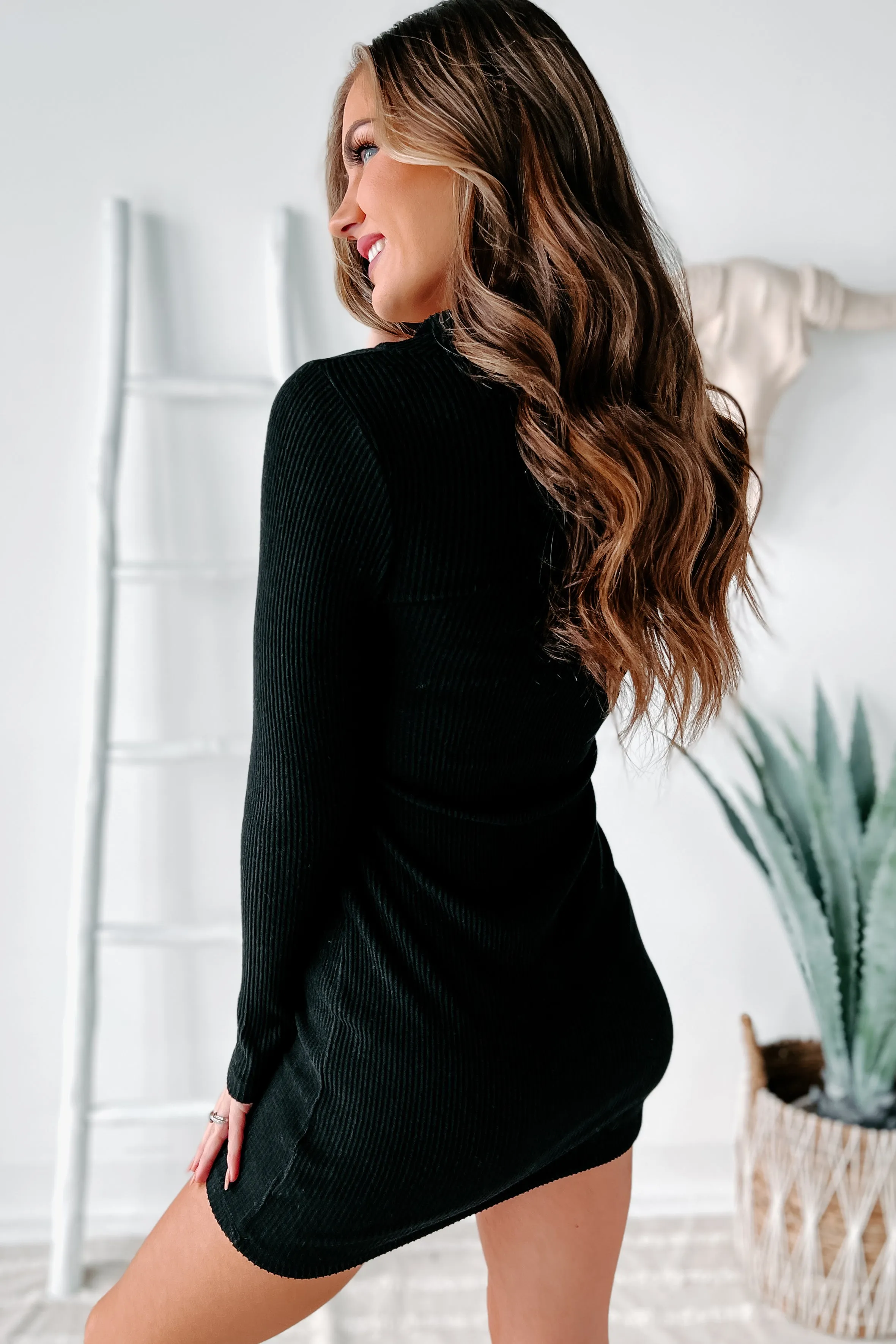 How You Feel Cowl Neck Bodycon (Black)