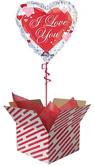 I Love You Script With Hearts Balloon