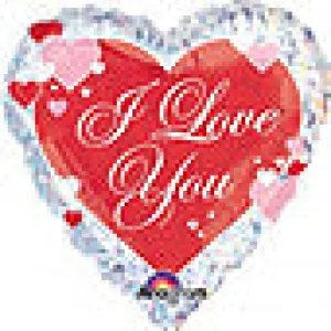 I Love You Script With Hearts Balloon