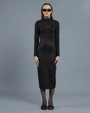 Illusion Effect Midi Dress