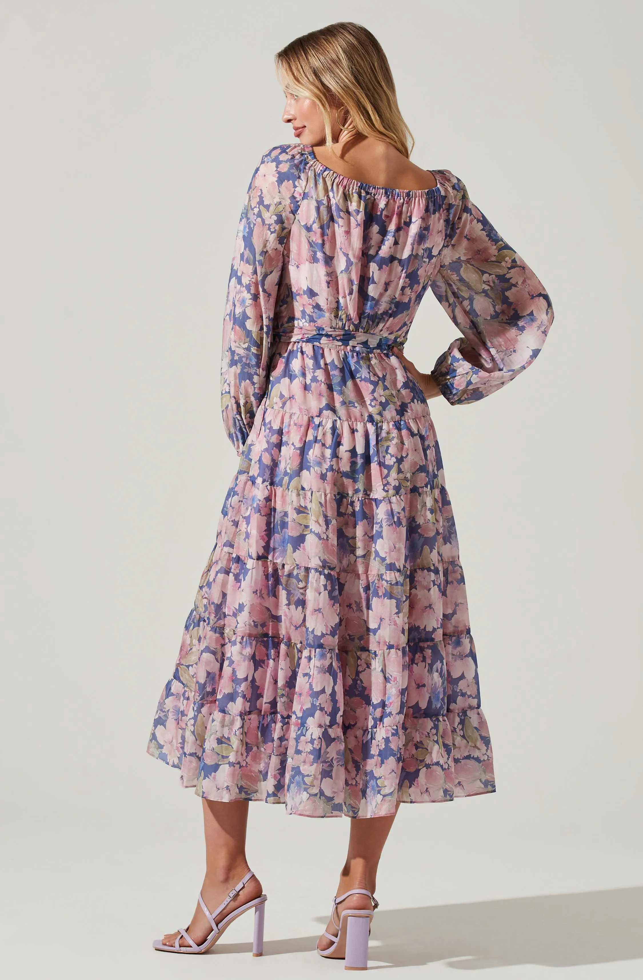 Jannika Floral Wrap Front Midi Dress