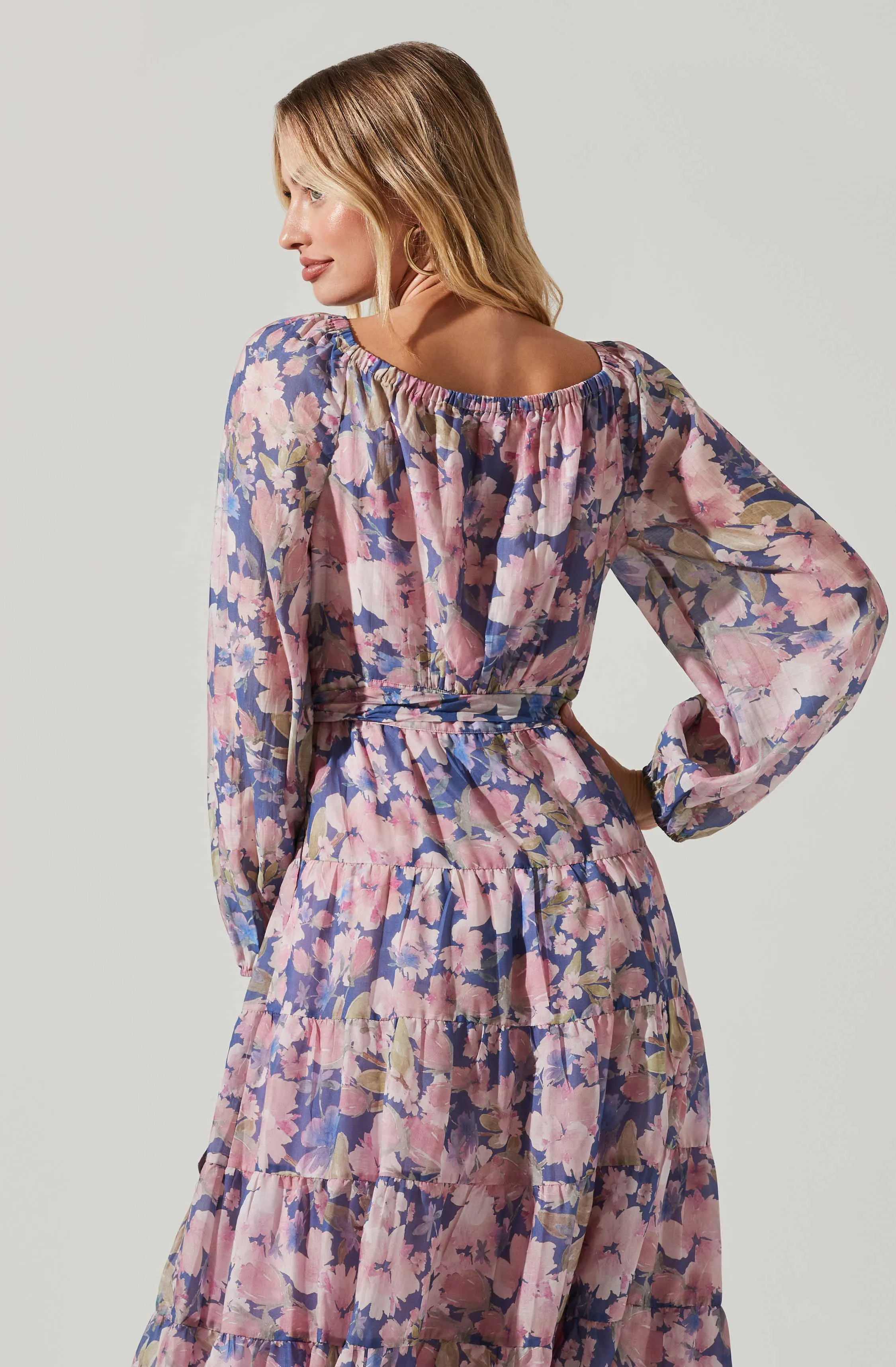 Jannika Floral Wrap Front Midi Dress