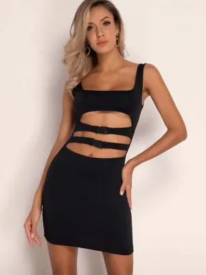 Joyfunear Cut-out Front Bodycon Dress