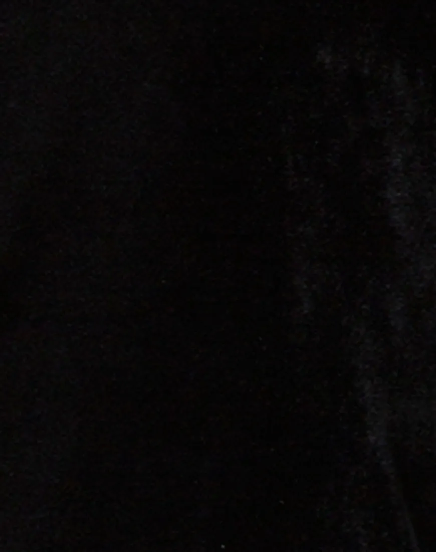 Kaido One Shoulder Bodycon Dress in Velvet Diamond Black