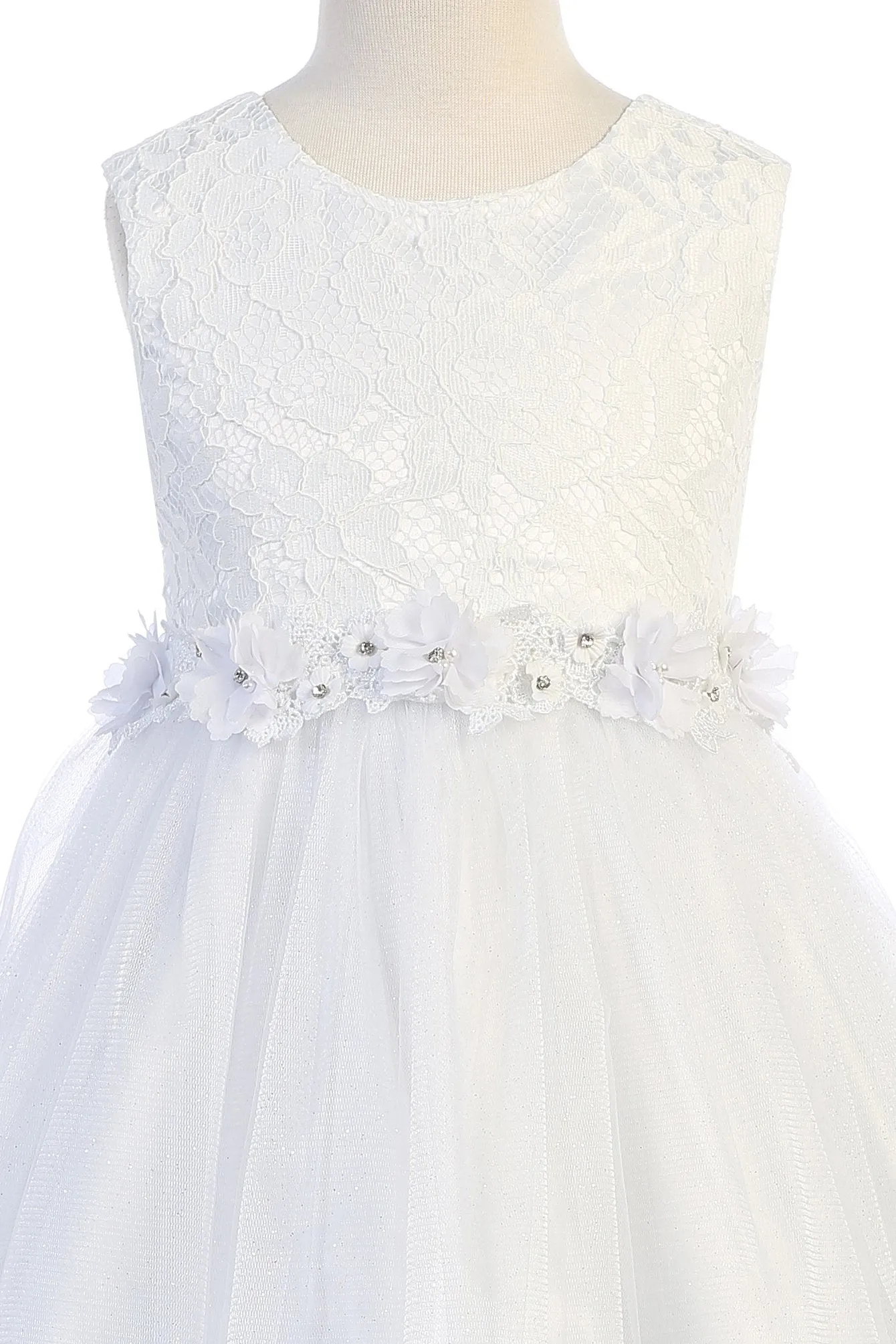 Lace Glitter Tulle Girls Dress