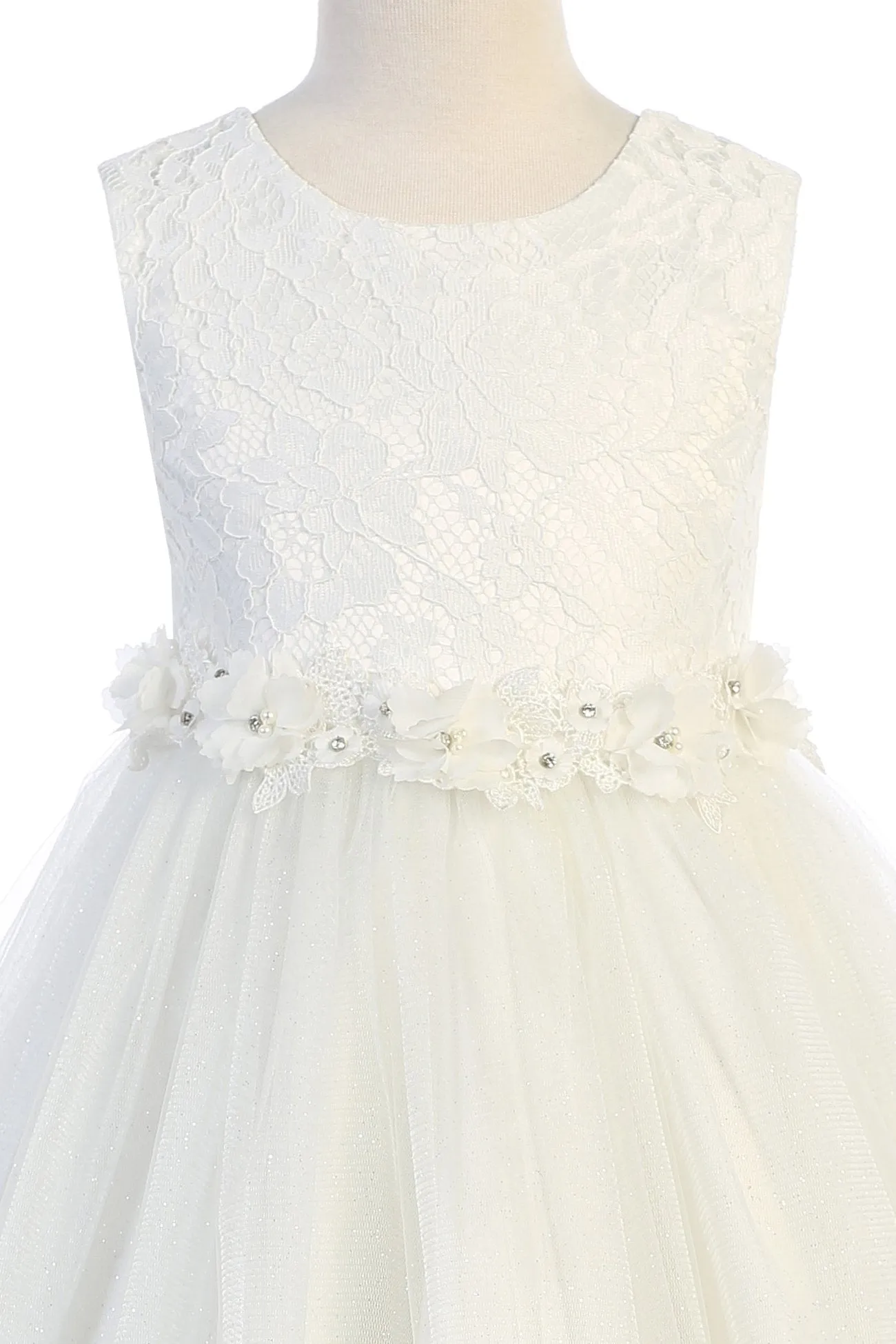 Lace Glitter Tulle Girls Dress
