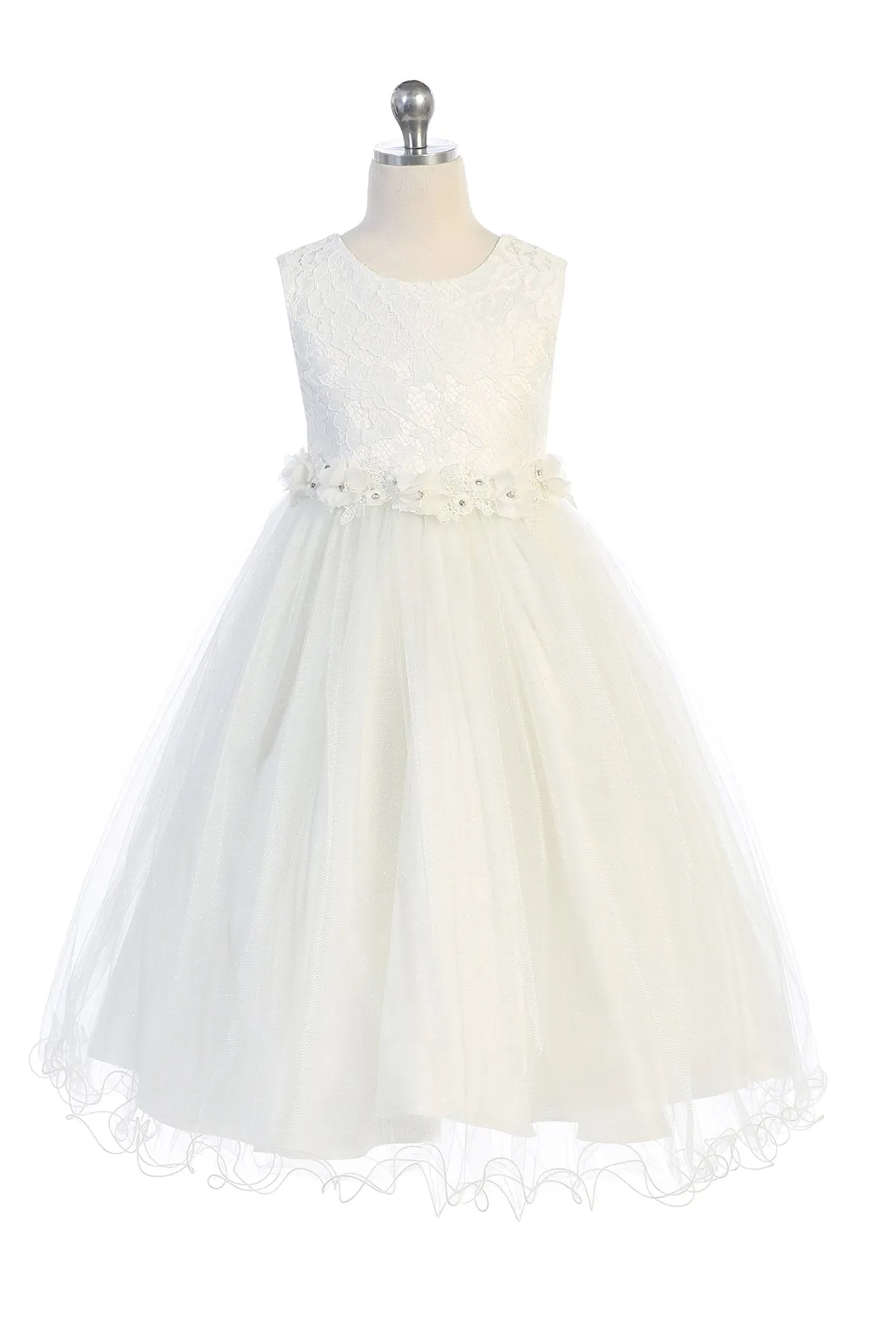 Lace Glitter Tulle Girls Plus Size Dress