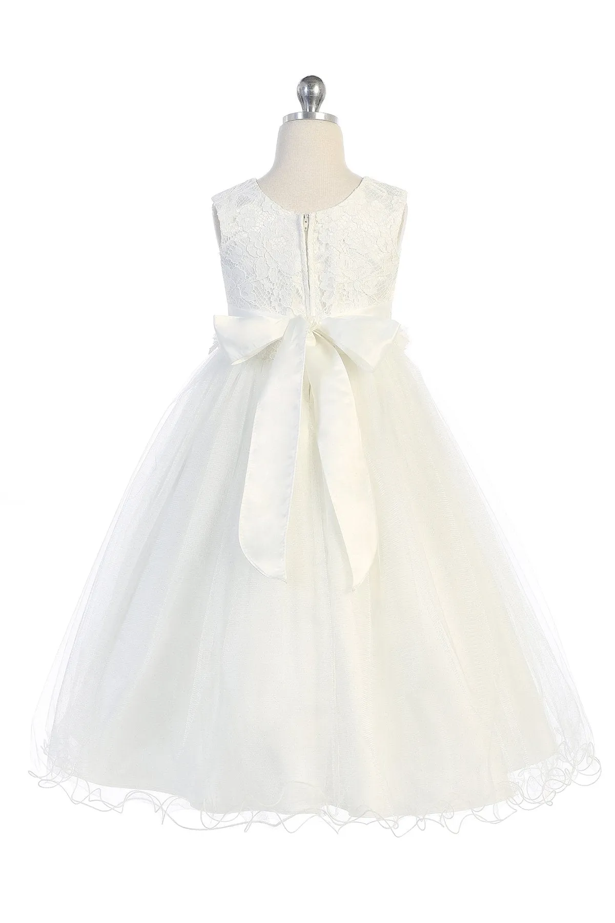 Lace Glitter Tulle Girls Plus Size Dress