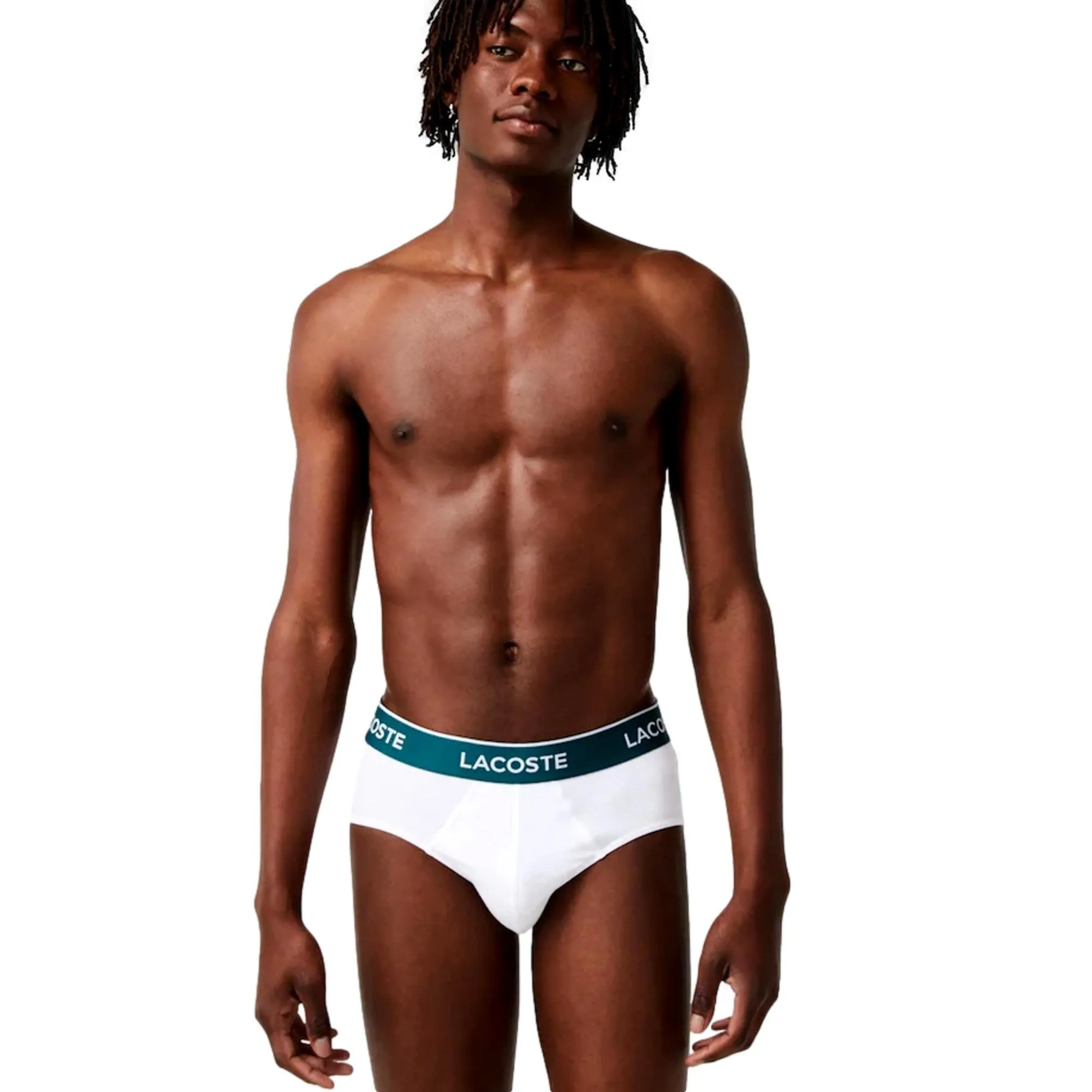 Lacoste Cotton Stretch 3 Pack Casual Briefs - Black/White/Grey