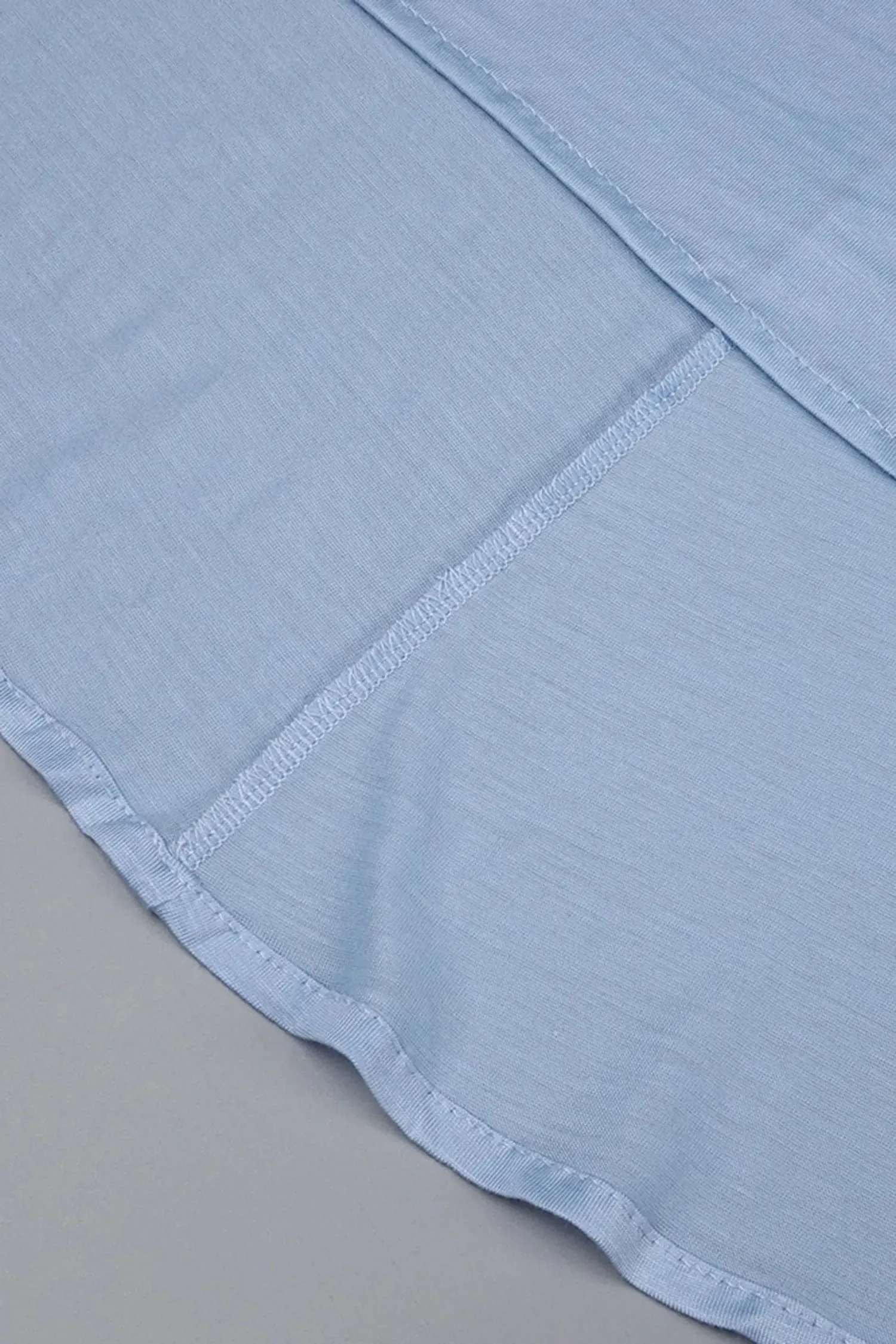 Light Blue Ruffled Sleeve High Neck Maxi Dress