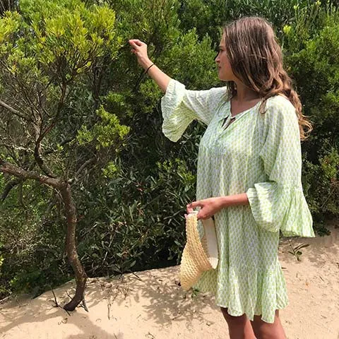 Lime Sun Tassel Top