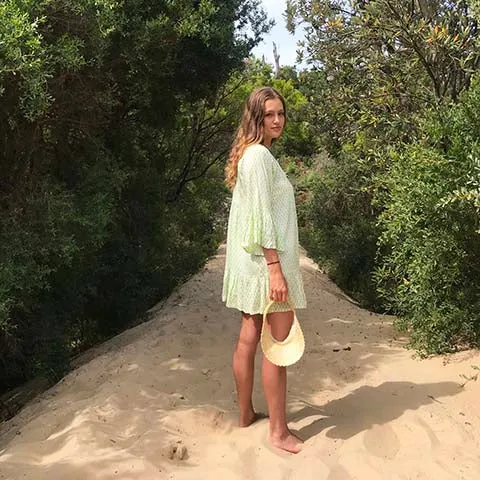 Lime Sun Tassel Top