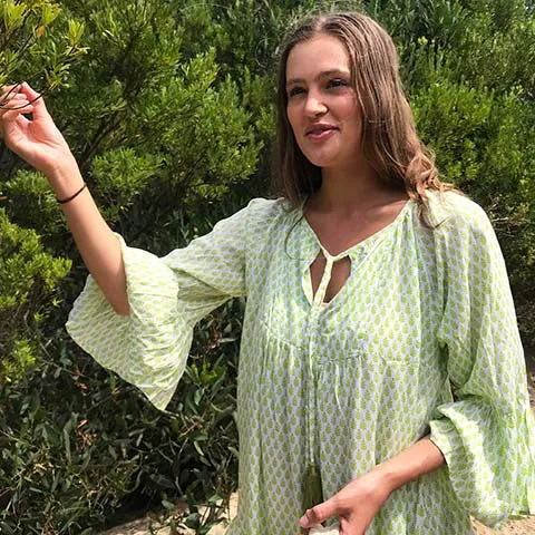 Lime Sun Tassel Top