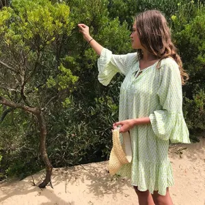 Lime Sun Tassel Top