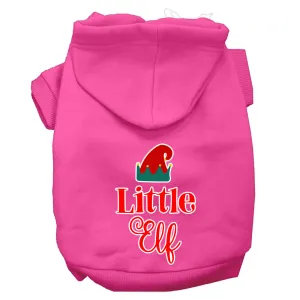 Little Elf Screen Print Dog Hoodie Bright Pink M