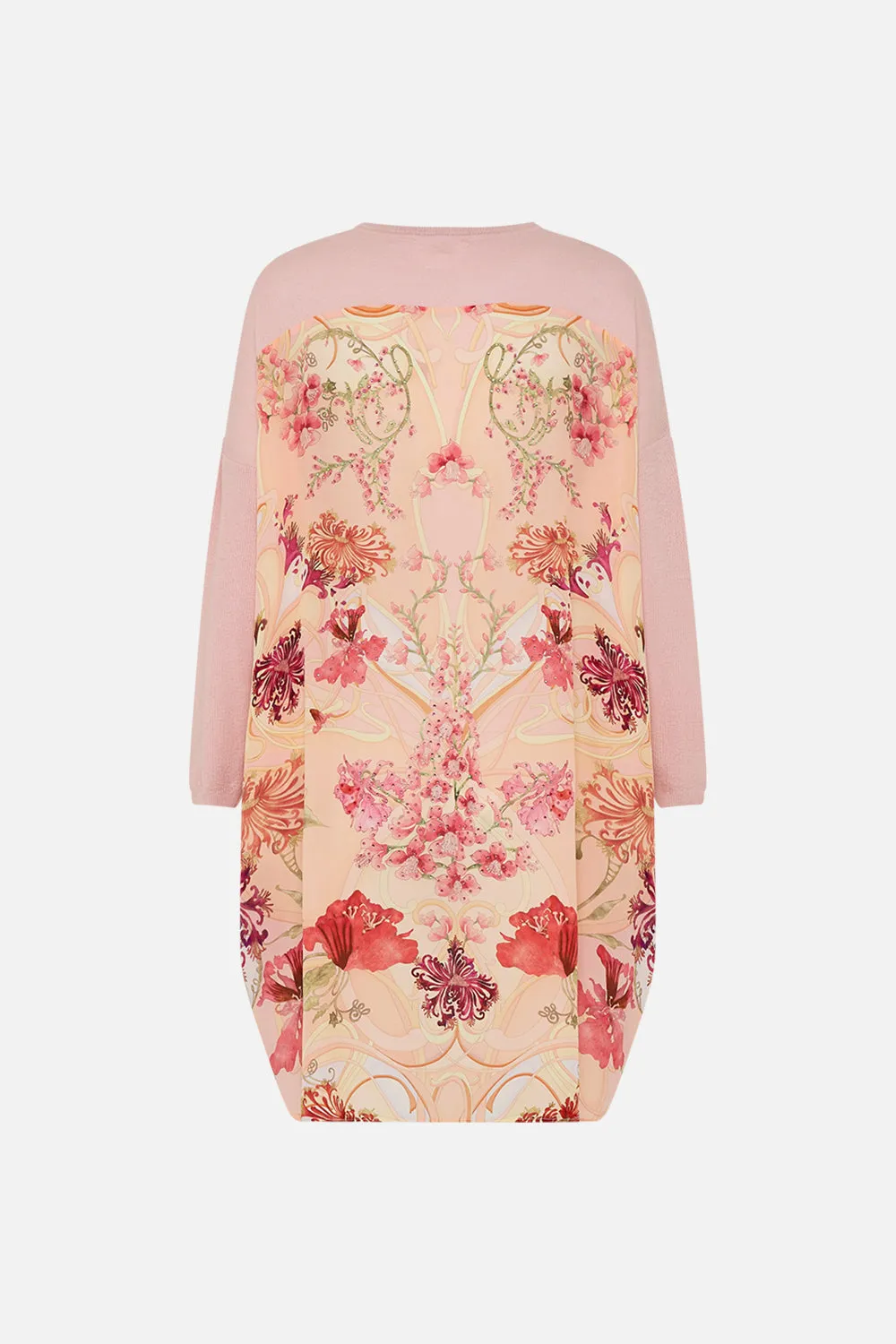 LONG SLEEVE JUMPER WITH PRINT BACK BLOSSOMS AND BRUSHSTROKES