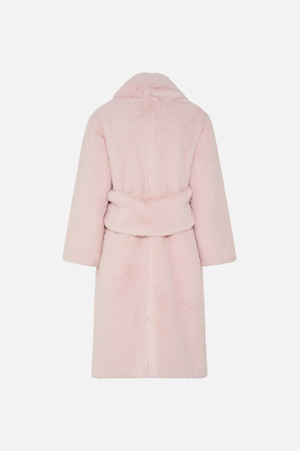LONG TEDDY COAT BLOSSOMS AND BRUSHSTROKES