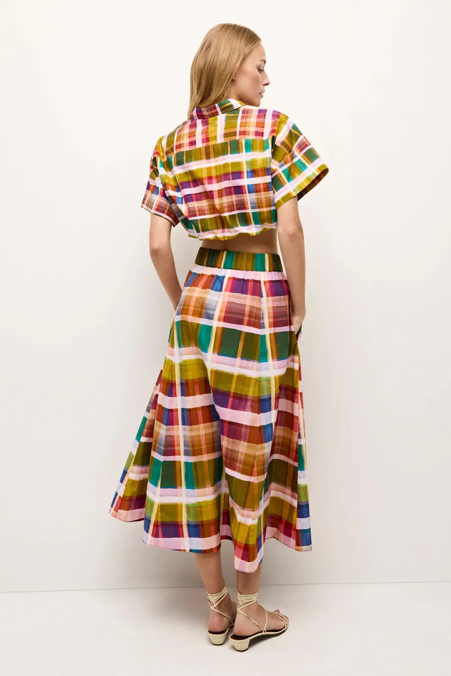Ma391 Madras Midi Skirt