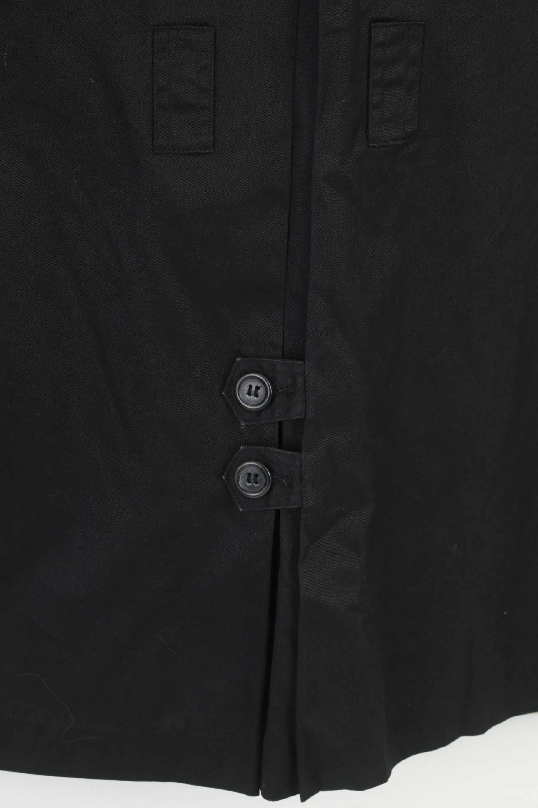 Margit Brandt Women S Coat Black Cotton Casual Bottoms Trench Vintage Collar Top