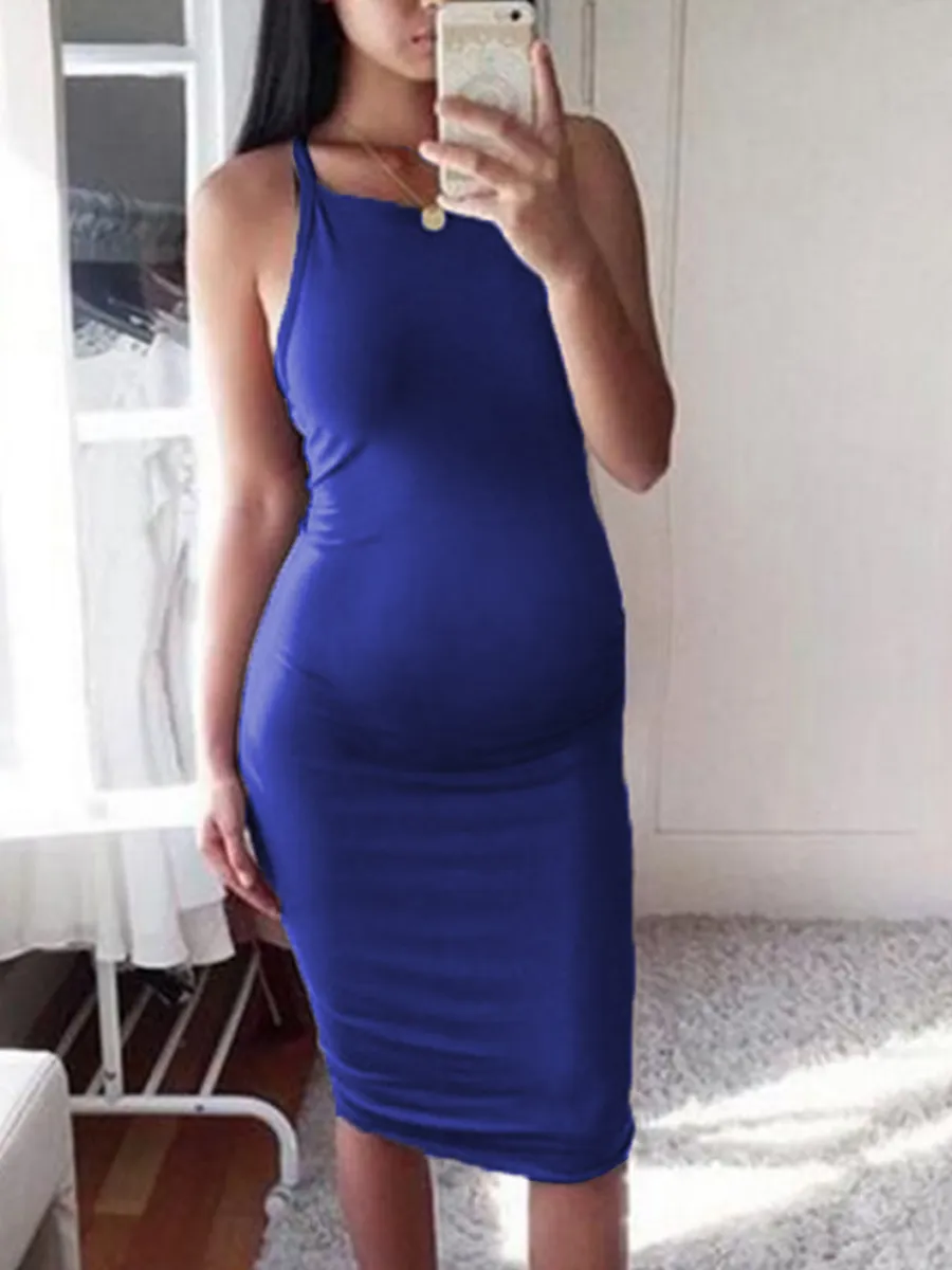 Maternity Sweet Sling Sleeveless Hip Dress