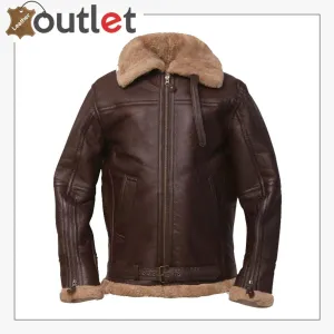 Men Brown Sheepskin Leather Jacket