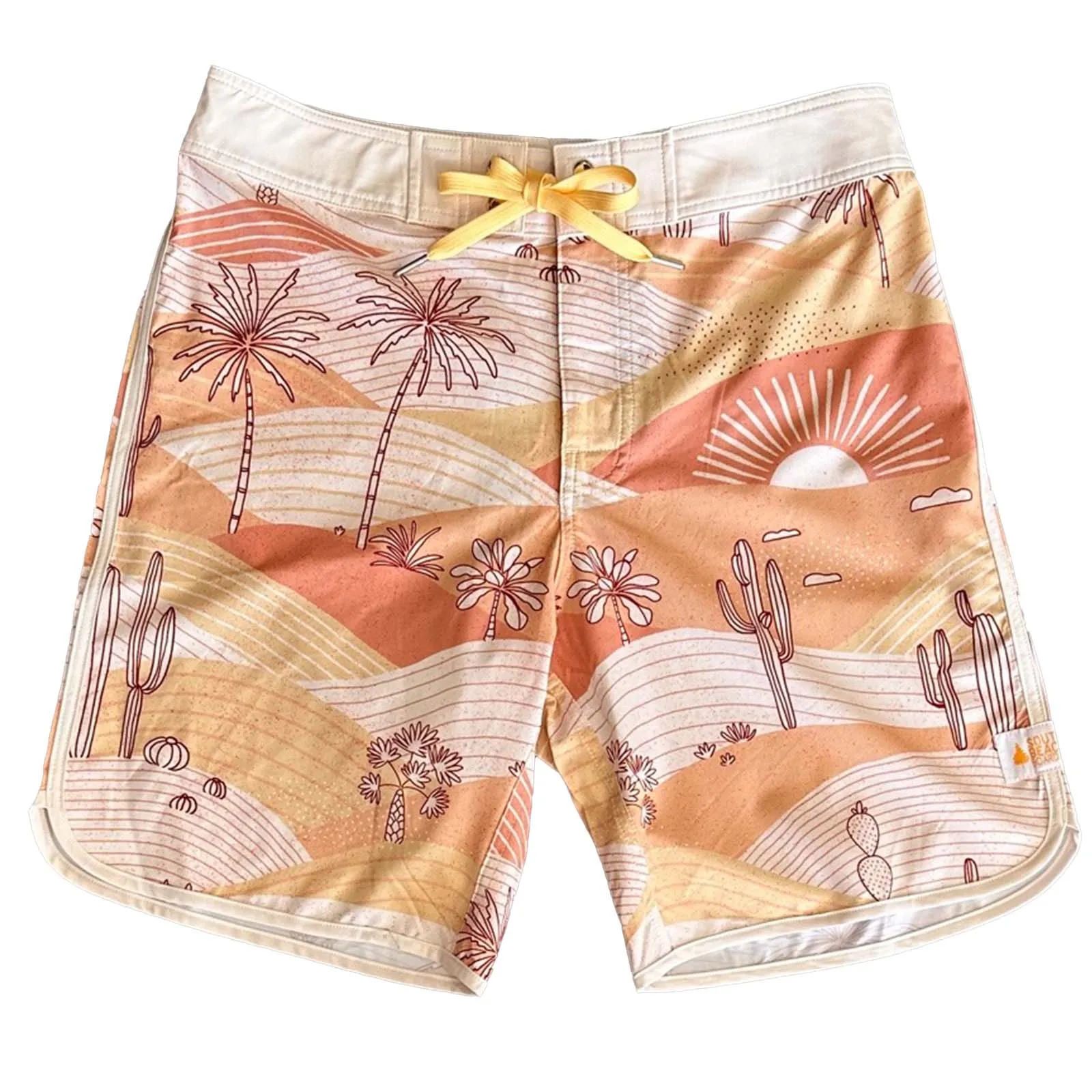Men's Retro Piping Boardies: Catcus