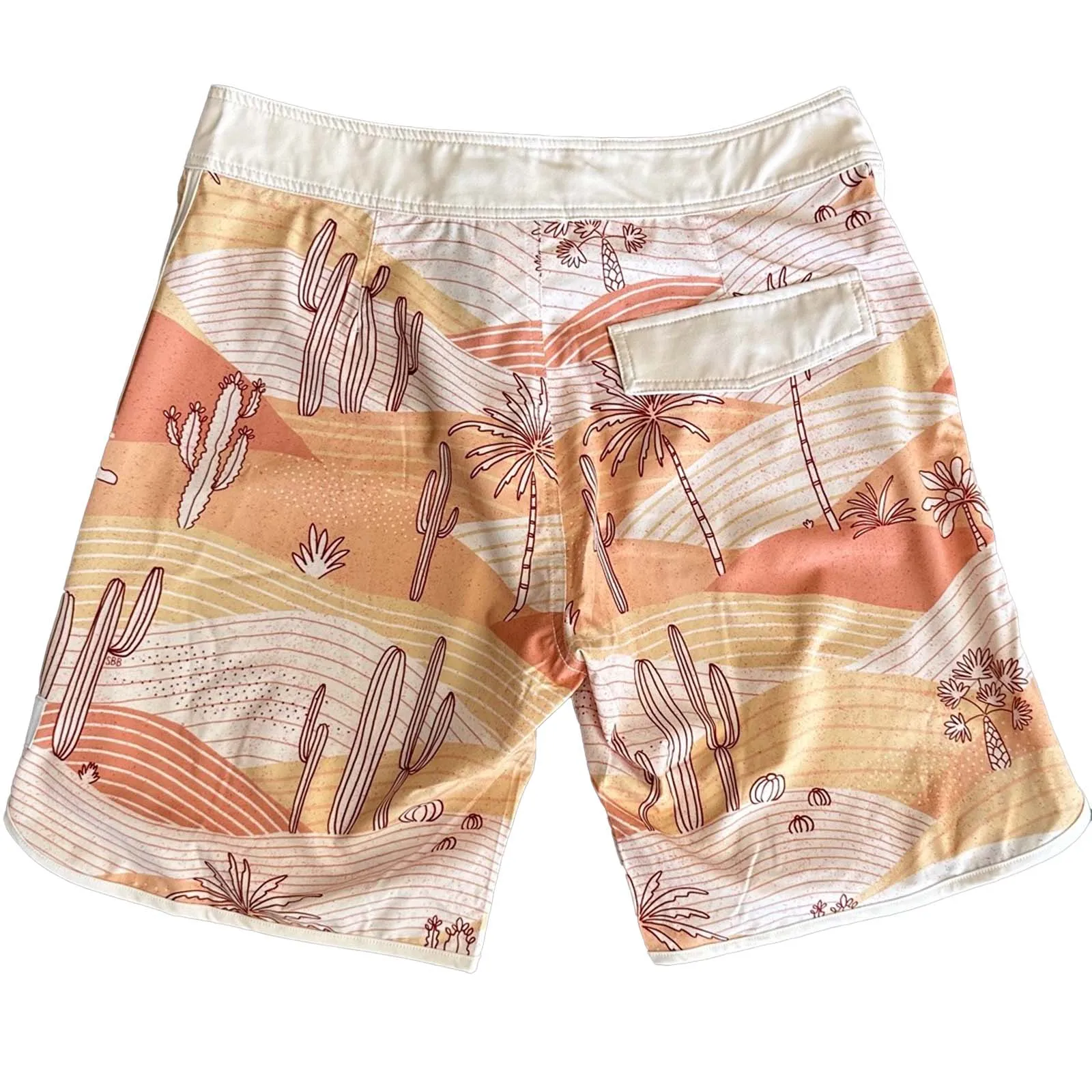 Men's Retro Piping Boardies: Catcus