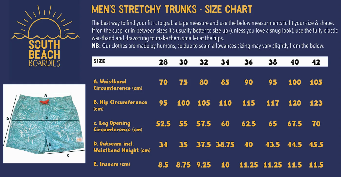 Men's Stretchy Trunks: New Wave