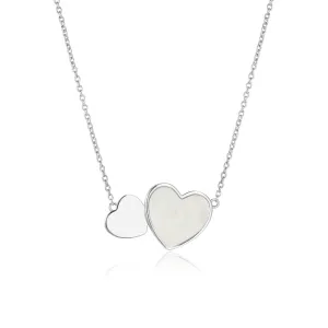 Mother of Pearl Double Heart Necklace