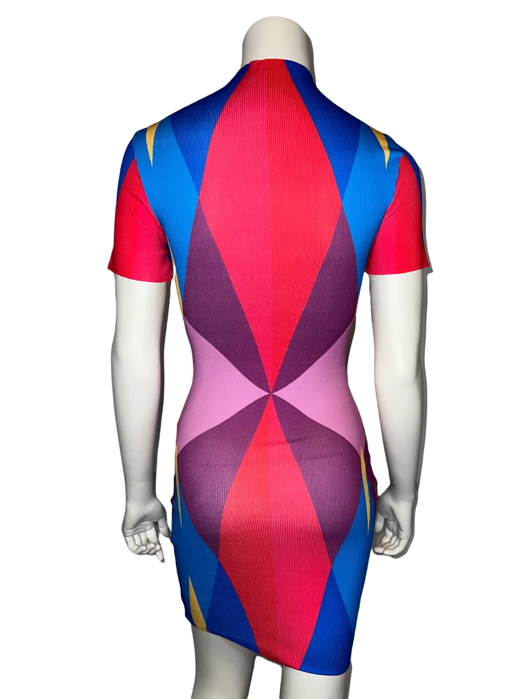 Multicolor Red Waistline Dress