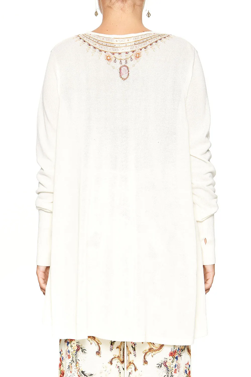 NECKLINE PRINT JUMPER IVORY