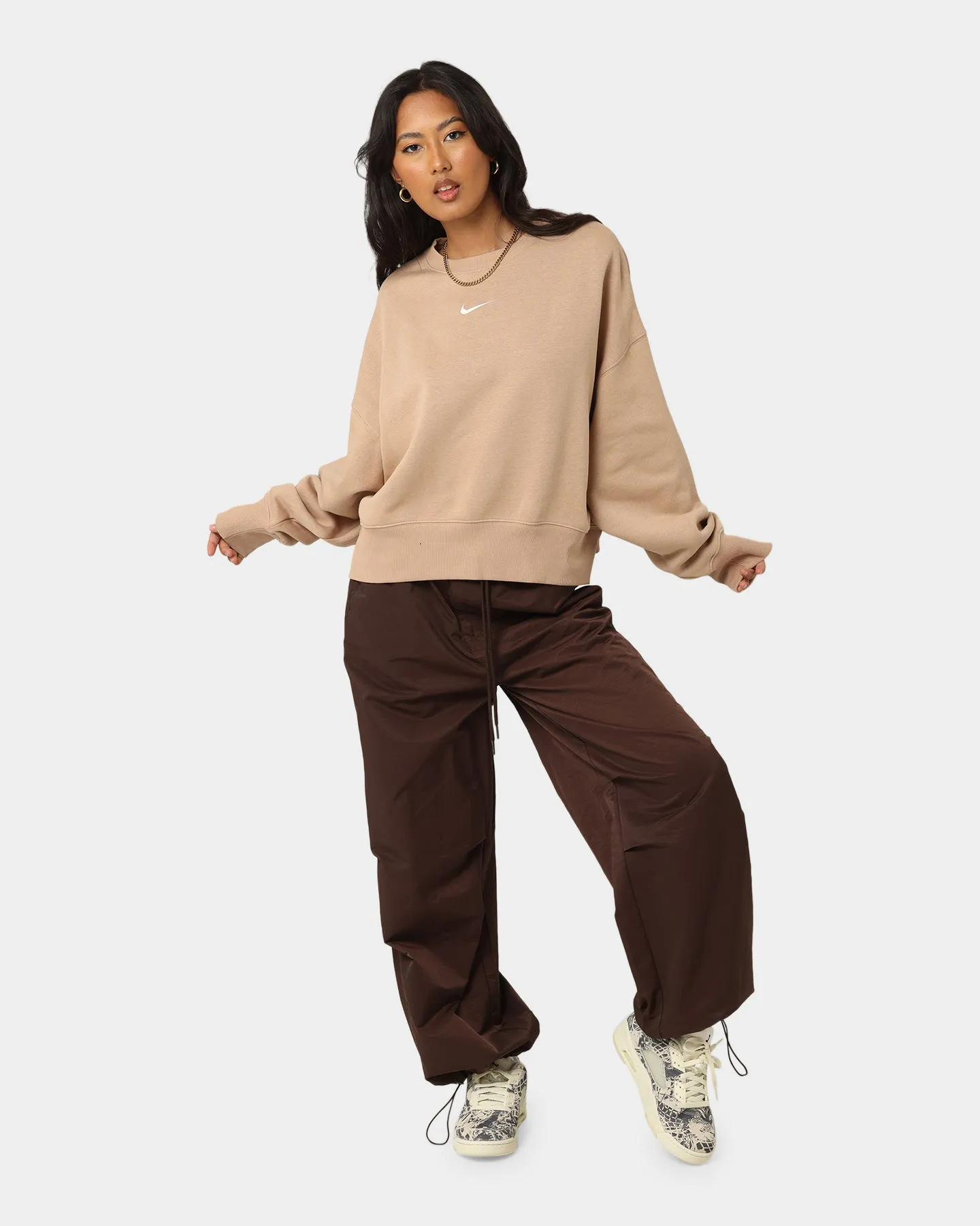 Nike Women's Nike Sportswear Style Fleece Oversized Crewneck Hemp/Sail