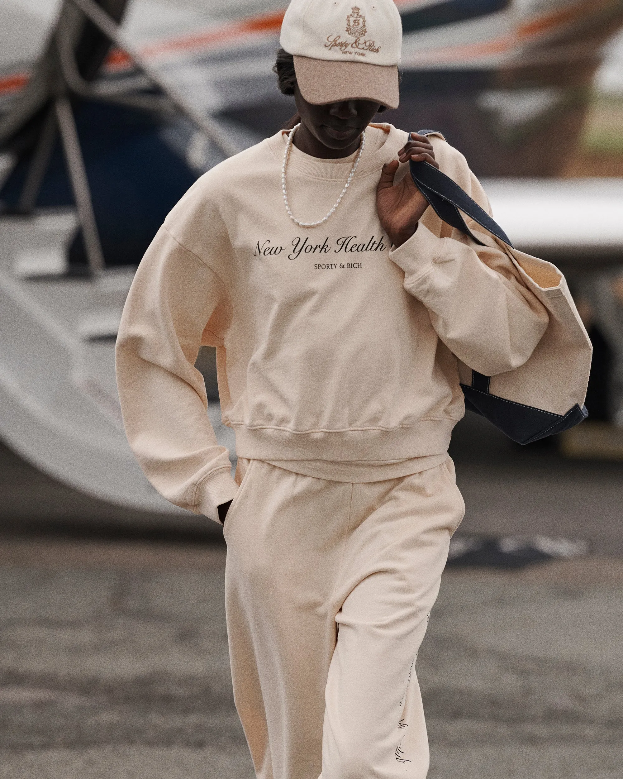 NY Health Club Sweatpant - Cream/Black