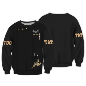 Personalized Name Black Tattoo Golf 3D All Over Printed Sweatshirt Zip Hoodie Bomber