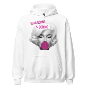 Pop Culture Hoodie Being Normal Is Boring Midweight Blended Cotton Unisex Pullover