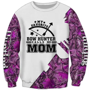 Purple Bow Hunter Mom All Over Printed 3D Sweatshirt Hoodie Hunting Shirts