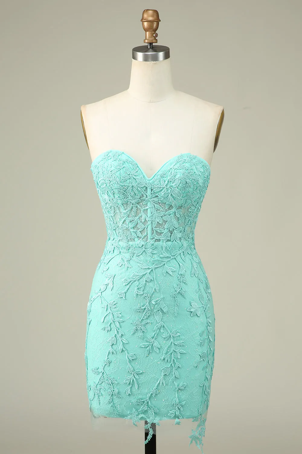 Purple Sweetheart Corset Beaded Tight Short Homecoming Dress with Appliques